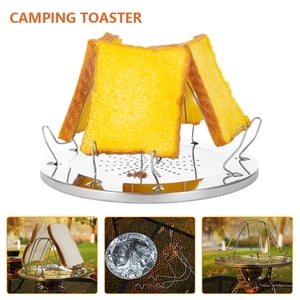 4 Slice pliable stand pain plateau de pain acier inoxydable Plateau poreux pain pain grille-pain Collapsible Accueil Petit déjeuner Pain pain grille pain pour les familles Camping en plein air Pêche au pic