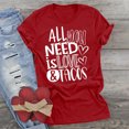 thumbnail image 3 of RKSTN Hauts pour Femmes Saint-Valentin Cœur d'Amour Lettres Imprimées Mode Blouse Confortable Hauts Tempérament Couleur Unie Col Rond Manches Courtes Hauts, 3 of 5