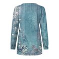 thumbnail image 4 of Chandails à Capuchon Mode pour Femmes 2023 Hauts Automne Manches Longues Ample Chandail à Enfiler Chemise Chic Décontracté Dames Rayé Col Rond Chandails 50 % de Rabais Liquidation Costumes d'Halloween/Noël, 4 of 5