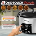 thumbnail image 2 of Gourmia 4.5 QT Programmable Slow Cooker, 5 Presets, Keep Warm, Stainless Steel, 2 of 8