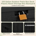 thumbnail image 2 of Homall 120 Gallon Outdoor Patio Box Deck Plastic Resin Storage Box Backyard, Dark Brown, 2 of 8
