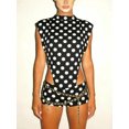 thumbnail image 1 of Argulvti Combinaison Sans Manches Noire pour Femme, Couleur Unie, Taille Haute, Col Rond, Barboteuse Lingerie, 1 of 4