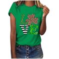 thumbnail image 1 of CEHVOM T-Shirts de la Saint-Patrick pour Femmes Chanceuses, T-Shirt de la Saint-Patrick Chanceux pour Femmes, T-Shirt Décontracté Ample à Imprimé Léopard et Lettres à Manches Courtes et Col Rond pour Femme, 1 of 4