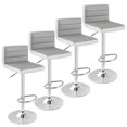 thumbnail image 1 of Costway Ensemble de 4 Tabourets de Bar Tabouret de Bar Réglable en Cuir PU Pivotant Chaises de Pub Sans Accoudoirs Neuf, 1 of 9