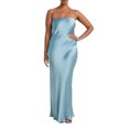 thumbnail image 3 of Faithtur Nouvelle Mode Femmes Robe Sans Manches Couleur Unie Bustier Élégant une Pièce, Robe de Banquet de Mariage Cocktail, 3 of 7