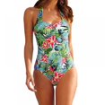 thumbnail image 3 of Femmes Licol Patchwork Imprimé Débardeur Deux Pièces Maillots de Bain S-4XL, 3 of 5