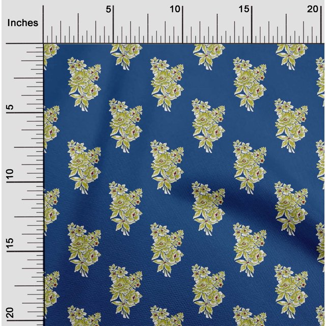 oneOone Polyester Lycra Fabric Flower Artistic Print Fabric BTY 56 Inch Wide