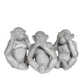 thumbnail image 1 of Benzara BM205221 Ribbed Polyresin Chimpanzee Figurines, Silver - Set of 3, 1 of 2