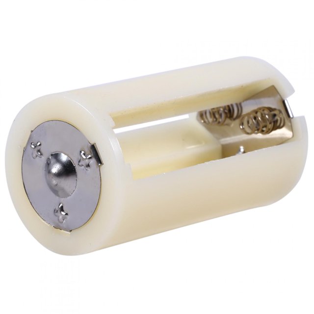 Strong Toughness 4pcs Battery Adapter, a household battery accessory that converts 3 AA batteries into a D battery. Made of durable ABS material in white, featuring a compact cylindrical design with visible metal contacts and internal springs for secure battery placement. Perfect for electronics and emergency use.