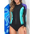 thumbnail image 3 of Charmo Womens Rash Guard Shirt Long Sleeve Raglan Sun Protection Swim Shirt Bathing Suit UPF 50+, 3 of 7