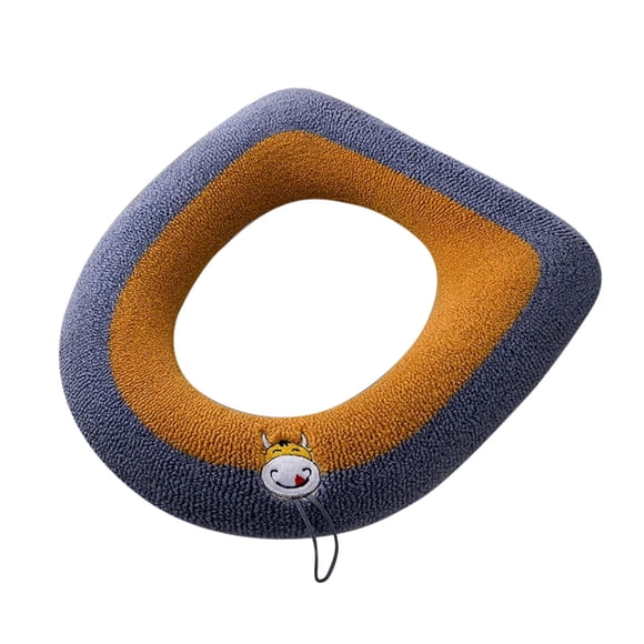 Coussin de Siège de Toilette pour la Maison / Housse Imperméable Épaissie et Duveteuse / Coussin Rembourré Doux pour Toutes les Saisons avec Fermeture Éclair / Accessoire de Salle de Bain Confortable et Chaud pour la Maison