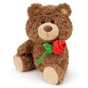 Eoozwa Stuffed Teddy Bear Dolls with Rose, Soft Plush Animal Toys for Her/Girlfriend Lover Mom Gifts