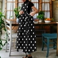 thumbnail image 3 of Uootdi Robes Tablier pour Femmes Col Ras du Cou Sans Manches à Pois avec Poche Robes Maxi Boho Légères Amples Robes Chasubles Cadeau, 3 of 7