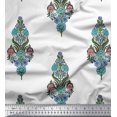thumbnail image 1 of Soimoi Velvet Fabric Leaves & Floral Block Fabric Prints by Yard 58 Inch Wide, 1 of 3