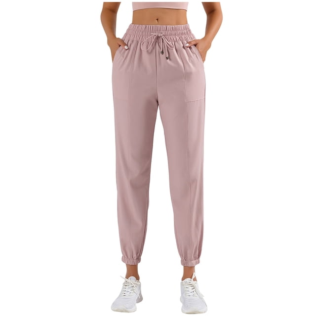 AherBiu Joggers pour Femmes Taille Haute Légers Pantalons de Randonnée d'Entraînement Athlétiques de Sport avec Poches