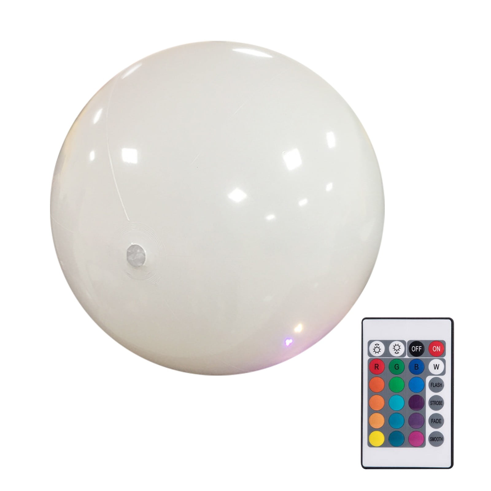 Grand ballon de plage à DEL de 40,6 cm et ballon de plage éclairé par LED avec télécommande, 16 couleurs de lumières et 4 modes d'éclairage (blanc