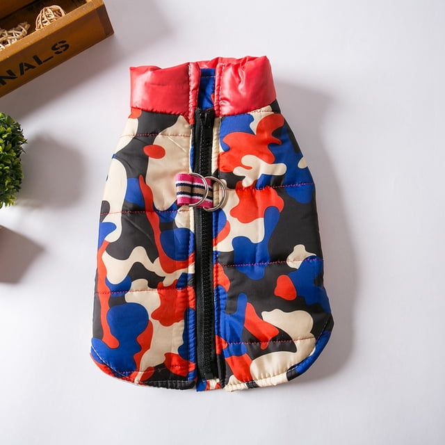 Dog Winter Jacket Reversible Warm Vest with Leash Harness Opening for All Season Outdoor Adventures