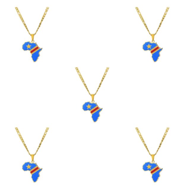Maytalsory Lightweight And Comfortable Necklace Featuring Africa Map Pendant Statement Congo 5Set
