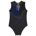 thumbnail image 4 of Choomomo Kid Girls Shiny Rhinestone Athletic Dance Gymnastics Leotards One Piece Ballet Dance Bodysuit Royalblue 16, 4 of 5