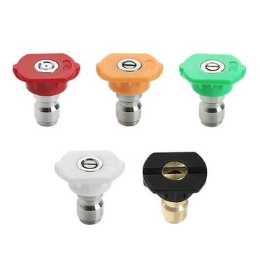 Amdohai 5 Pcs Pressure Washer Nozzle Tips Washer Sprayer Nozzle Replacement 0, 15, 25, 40 Degree 1 Soap Nozzle 1/4'' Quick Connector Power Washer Attachments