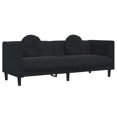 thumbnail image 3 of vidaXL 2 Piece Sofa Set with Pillows Black Velvet, 3 of 5