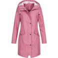 thumbnail image 1 of Manteaux de Printemps pour Femmes Manteau de Pluie Uni Extérieur Grande Taille Imperméable Imperméable à Capuche Coupe-Vent Manteau Coupe-Vent pour Femmes en Liquidation, 1 of 3