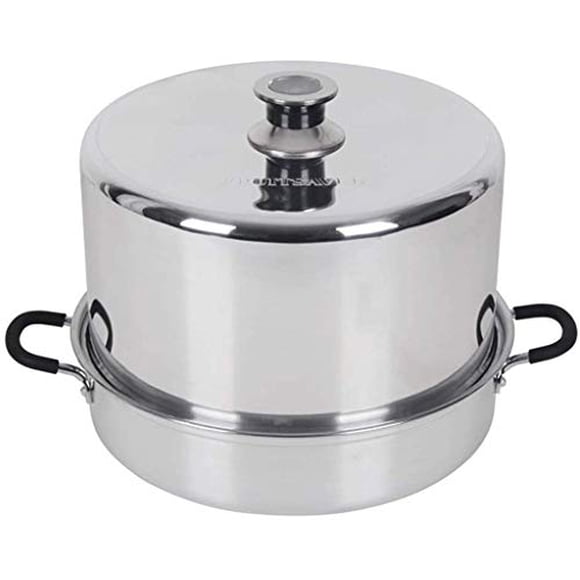Roots & Branches FruitSaver Aluminum Steam Canner with Temperature Indicator, 7 Quart Jar capacity, Silver