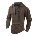 thumbnail image 1 of FAIWAD Men's Long Sleeve Drawstring Sweatshirts Drop Shoulder Zip Hooded Sweatshirts Trendy Spring Tops, 1 of 5