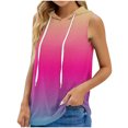 thumbnail image 1 of IROINID T-Shirt Sans Manches pour Femmes en Solde, Sweat à Capuche Sport Imprimé Col Rond Ample Surdimensionné Rose Vif m, 1 of 3