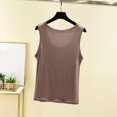 thumbnail image 4 of Débardeur pour Femme avec Soutien-Gorge Intégré, Camisoles Sans Manches pour Femmes Couleur Unie Col Rond Camisole Décontractée, Haut de Détente Doux pour Dormir pour l'Été, 4 of 9