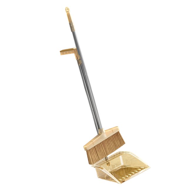 Broom Dustpan Set, 33.9" Broom And 29.5" Dust Pan Kit With Long Handle For