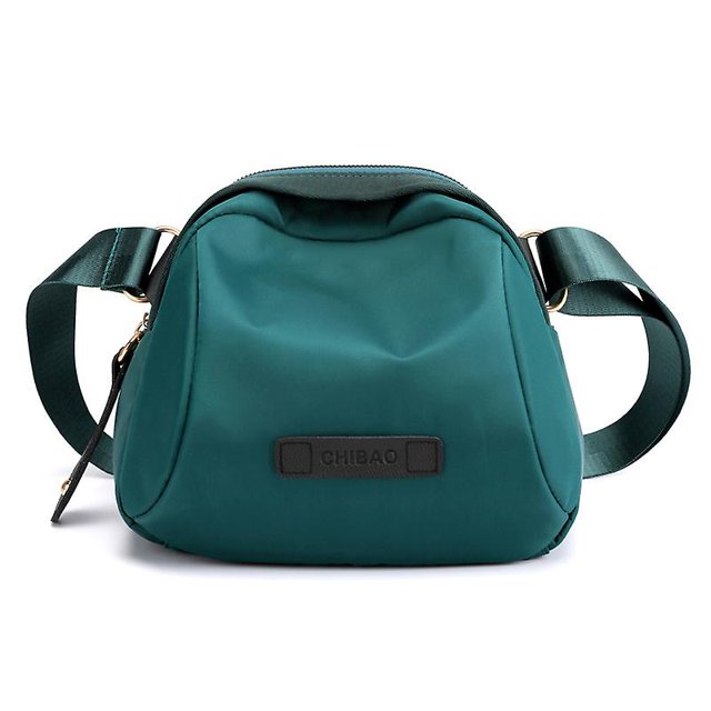 Casual Nylon Shell Bag, Small Crossbody Bag For Women, Zipper Closure Purse For Everyday