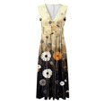 thumbnail image 5 of TJAZFJPA Robes d'Été de Plage Grande Taille pour Femmes Robes d'Été Sans Manches Robe de Travail à Manches Courtes Imprimée Col en V Robe Décontractée pour Femmes Robe Maxi Grande Taille Robes pour Femmes Robe Courte Noire, 5 of 5