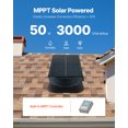 thumbnail image 2 of VEVOR Ventilateur d'Extraction Solaire pour Toit et Grenier 50 W avec Thermostat Intelligent et Télécommande, 2 of 9