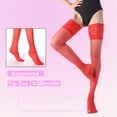 thumbnail image 4 of Bas Cuisses G&Y avec Silicone - Collants en Nylon 15D Transparents à Dentelle, Maintien, pour Femmes, 4 of 7