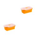 thumbnail image 4 of ZheElen Silicone Lunch Box Food Grade Silicone For Safe And Healthy Meals On Go orange 1200ml 2Set, 4 of 6