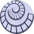 thumbnail image 1 of Ahgly Company Tapis Rond Lavable en Machine Intérieur Transitionnel Bleu Lavande, 3 Pieds Rond, 1 of 7