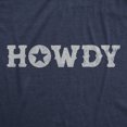 thumbnail image 2 of Mens Howdy T Shirt Funny Western Cowboy Greeting Tee for Guys (Heather Navy - HOWDY) - S, 2 of 3