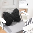 thumbnail image 4 of Butterfly Bowknot Lumbar Cushion Pillow, Decorative Sofa Back Support Pillow 35x32cm, Soft Breathable Fabric for Living Room Bedside with Polyester Fiber Fill, Black, 4 of 6