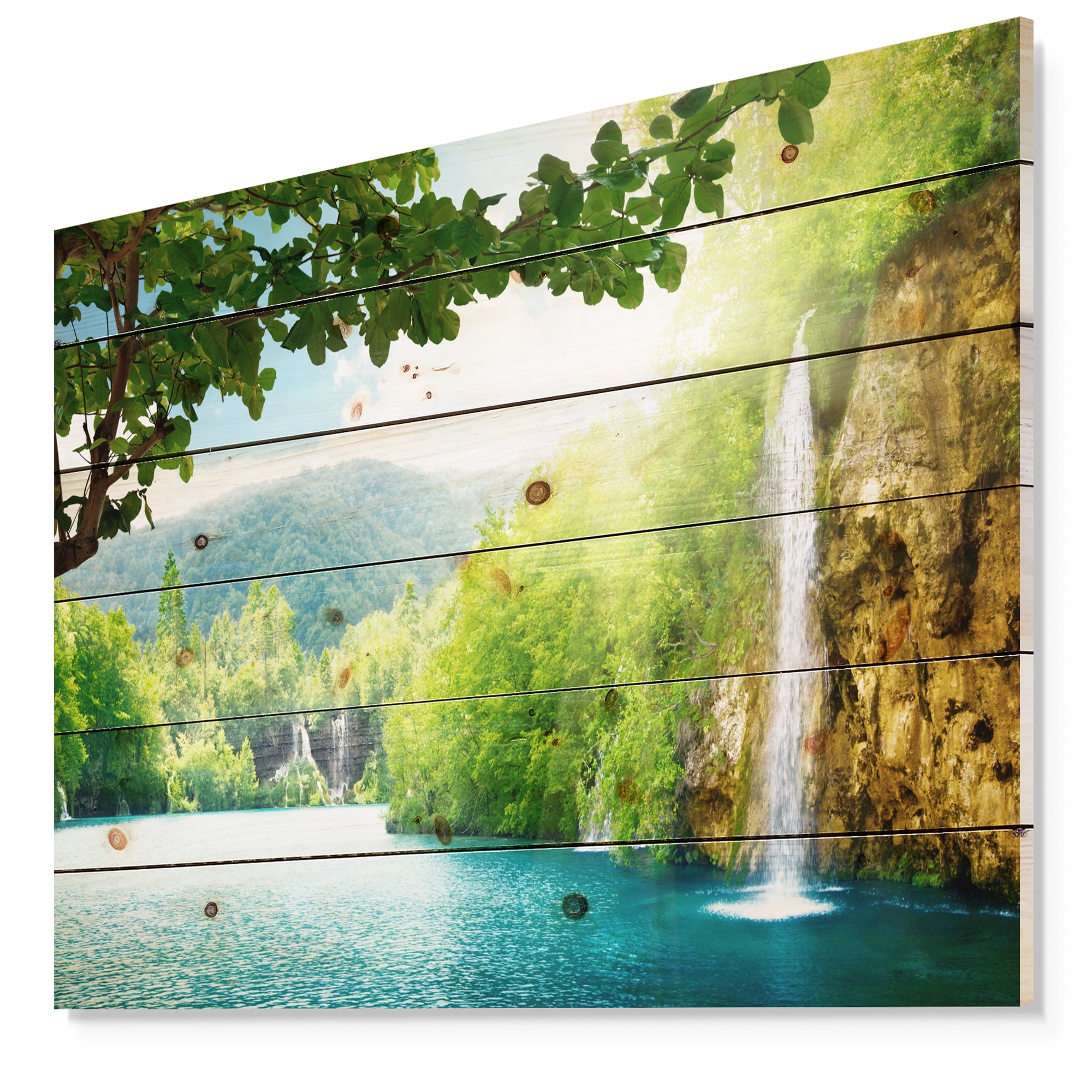 Tableau sur toile imprimée Design Art Photographie paysage Chute d'eau en forêt profonde