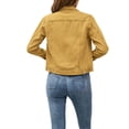 thumbnail image 3 of WIFORNT Womenacute;s Solid Color Denim Jacket, Casual Long Sleeve Button Down Chest Pocket Jean Jacket, 3 of 7