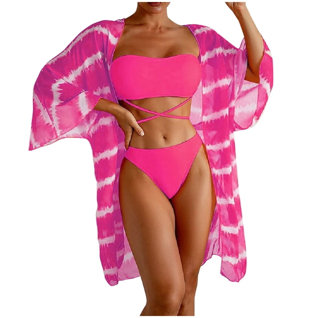 Birdeem Womens Sexy High Breast Contrast Solid Bikini Set Swimsuit Sets