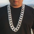 thumbnail image 3 of Men Necklace Big Chain Hip Hop Resin Exaggerated Geometric Choker Necklace for Cocktail Party, 3 of 7