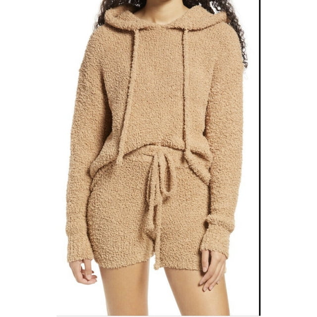 Lulu's Chandail à Capuche avec Cordon de Serrage, Camel, Taille Petite, 52$