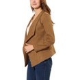 thumbnail image 4 of INSPIRE CHIC Blazer à Col Drapé en Faux Suède pour Femme, Manches Longues, Ouvert à l'Avant, Veste TP Brun, 4 of 7