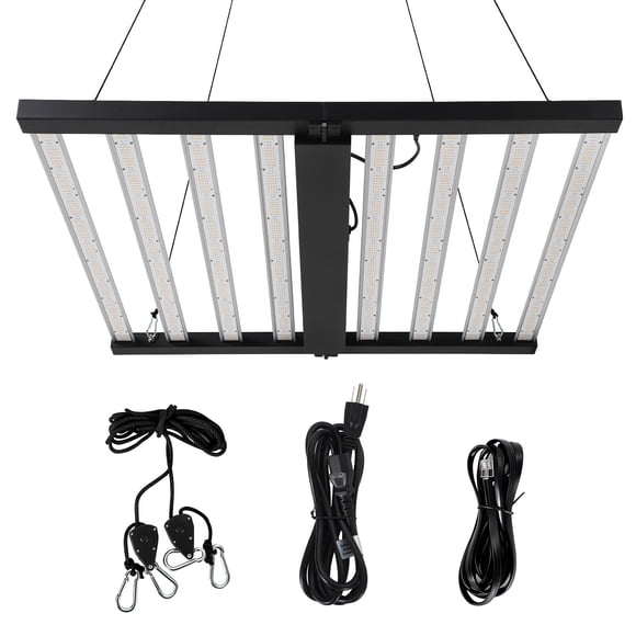 LED Grow Light 600W 8-Bar Full Spectrum Plant Lamp, Dimmable Commercial Grow Light with Foldable Design, 120v Indoor Lighting for 4x4ft Coverage, Vertical Farming & Greenhouse