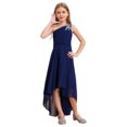 thumbnail image 2 of Manyakai Robe à une Épaule pour Filles, Ourlet Haut-Bas, Robe de Princesse à Volants, Taille Haute, Robe de Danse de Soirée Bleu Marine 8, 2 of 7
