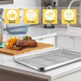 thumbnail image 5 of QJUHUNG Small Toaster Oven Tray with Cooling Rack Stainless Steel Small Toaster Oven Baking Pan and Cookie Sheet for Baking Rectangle Mirror Finish  Thick & Sturdy, 5 of 5