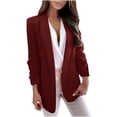 thumbnail image 2 of TIMIFIS Womens Casual Blazers Open Front Long Sleeve Work Office Jackets Blazer-Wine - Fall/Winter, 2 of 6