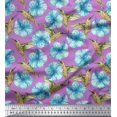 thumbnail image 1 of Soimoi polyester Crepe Fabric Hummingbird & Floral Print Fabric by the Yard 52 Inch Wide, 1 of 3